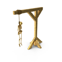 Golden Skeleton Hanged On Gallows PNG & PSD Images