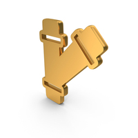 Plumber Pipe Two Way Icon Gold PNG & PSD Images