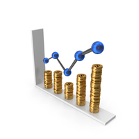 Dollar Coin Stock Growth Market Graph Metalic PNG & PSD Images