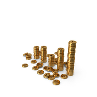 Dollar Coins Stock Growth Market Graph Metalic PNG & PSD Images