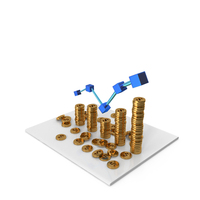Dollars Coin Stock Growth Market Graph Metalic PNG & PSD Images