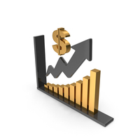 Stock Growth Market Graph Dollar Metalic PNG & PSD Images