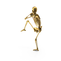 Golden Skeleton Preparing To Pitch A Baseball PNG & PSD Images