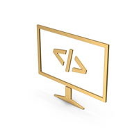 Gold Symbol Code Monitor PNG & PSD Images