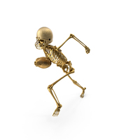Golden Skeleton Football Player Running PNG & PSD Images