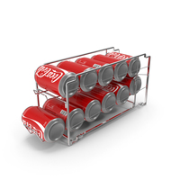 Soda Can Dispenser Chrome With Cola Cans PNG & PSD Images