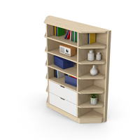 Wooden Bookcase Cabinet Set PNG & PSD Images