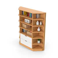 Wooden Bookcase Cabinet Set PNG & PSD Images