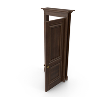 Classic Door Wood Mid Brown Open PNG & PSD Images