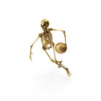 Golden Skeleton Basketball Player Running PNG & PSD Images