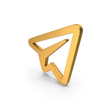 Telegram Computer Icon Gold PNG & PSD Images