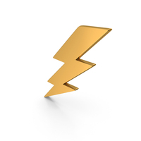 Thunderstorm Lightning Icon Gold PNG & PSD Images