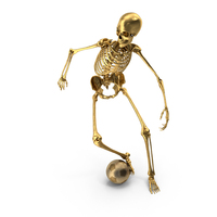 Golden Skeleton Soccer Player Advancing PNG & PSD Images