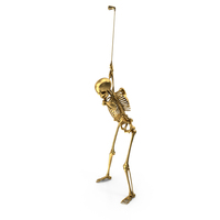 Golden Skeleton Golf Player Swinging PNG & PSD Images
