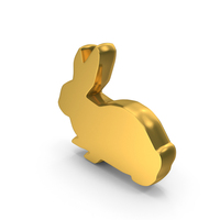 Bunny Easter Festival Decorative Symbol Gold PNG & PSD Images