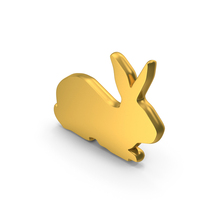 Bunny Easter Festival Decorative Symbol  Gold PNG & PSD Images