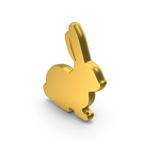 Bunny Easter Festival Decorative Symbol Gold PNG & PSD Images