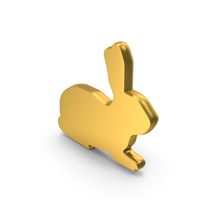 Bunny Easter Festival Decorative Symbol Gold PNG & PSD Images