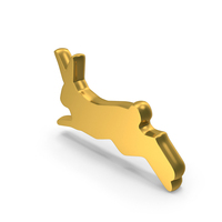 Bunny Easter Festival Decorative Symbol Gold PNG & PSD Images