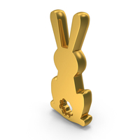 Bunny Easter Festival Decorative Symbol Gold PNG & PSD Images