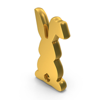 Bunny Easter Festival Decorative Symbol Gold PNG & PSD Images