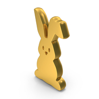 Bunny Easter Festival Decorative Symbol Gold PNG & PSD Images