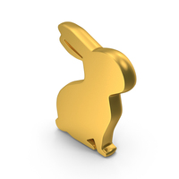 Bunny Easter Festival Decorative Symbol Gold PNG & PSD Images