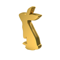 Bunny Easter Festival Decorative Symbol Gold PNG & PSD Images