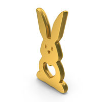 Bunny Easter Festival Decorative Symbol Heart Gold PNG & PSD Images
