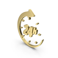 24 Hours Time Rotate Arrow Shape Gold PNG & PSD Images