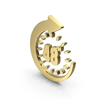 48 Hours Time Rotate Arrow Shape Gold PNG & PSD Images