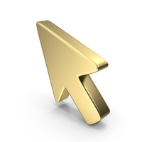 Arrow Cursor Icon Shape Gold PNG & PSD Images