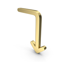 Gold Left To Down Directional Arrow PNG & PSD Images