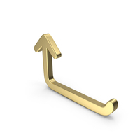 Curve Left To Up Icon Shape Gold PNG & PSD Images