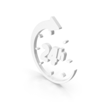 24 hours Time Rotate Arrow Shape White PNG & PSD Images