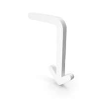 Arrow Left To Down Direction Shape White PNG & PSD Images