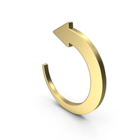 Rotate Arrow Clock Direction Shape Gold PNG & PSD Images