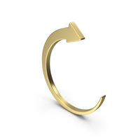Rotate Arrow Clock Direction Shape Gold PNG & PSD Images