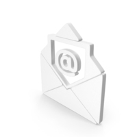 Open Web Mail Shape White PNG & PSD Images