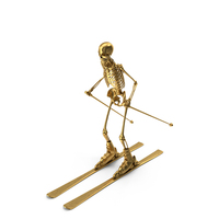 Golden Skeleton Skiing PNG & PSD Images