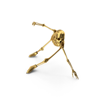 Golden Skeleton Ice Skater Fast Turning PNG & PSD Images
