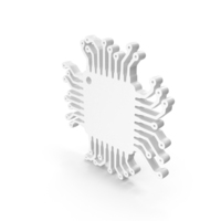 Computer Chip Central Processing Unit Icon  White PNG & PSD Images
