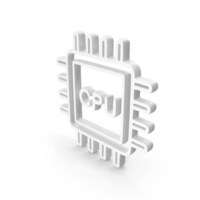 CPU Linear Electronic Microchip Chipset Central Processing Unit Icon White PNG & PSD Images