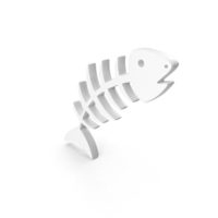 Fish Bone Skeleton Icon   White PNG & PSD Images