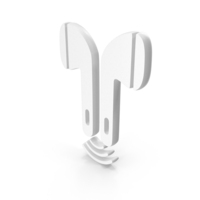 White Portable Mini Headphones Symbol PNG & PSD Images