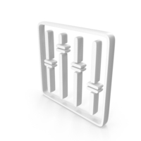 White Music Equalizer Icon PNG & PSD Images