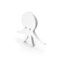 Octopus Icon White PNG & PSD Images