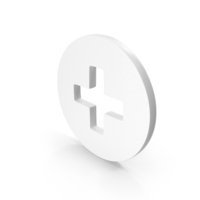 White Plus Round Symbol PNG & PSD Images