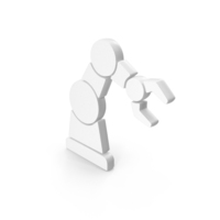 Robotic Arm Icon White PNG & PSD Images