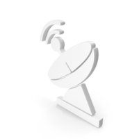 White Satellite Antenna With Strong Signal Icon PNG & PSD Images